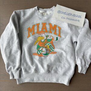 Vintage 90s Miami Hurricanes Sweatshirt, University Of Miami Hurricanes Shirt